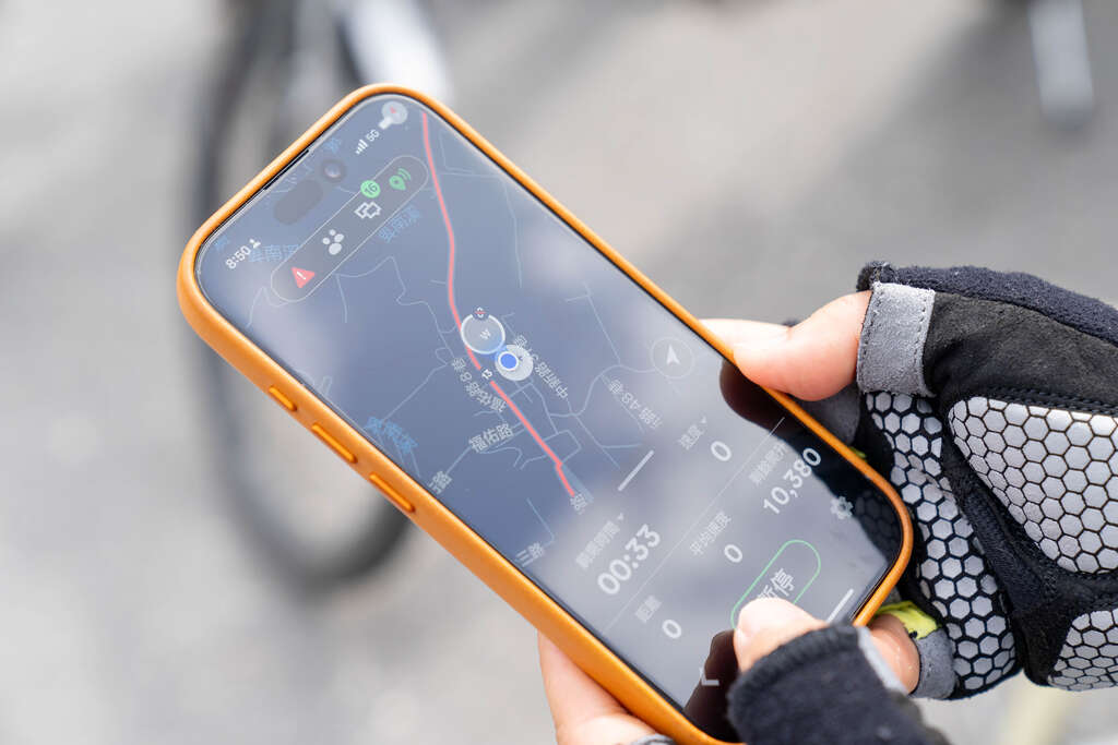 民眾使用Velodash紀錄騎乘軌跡