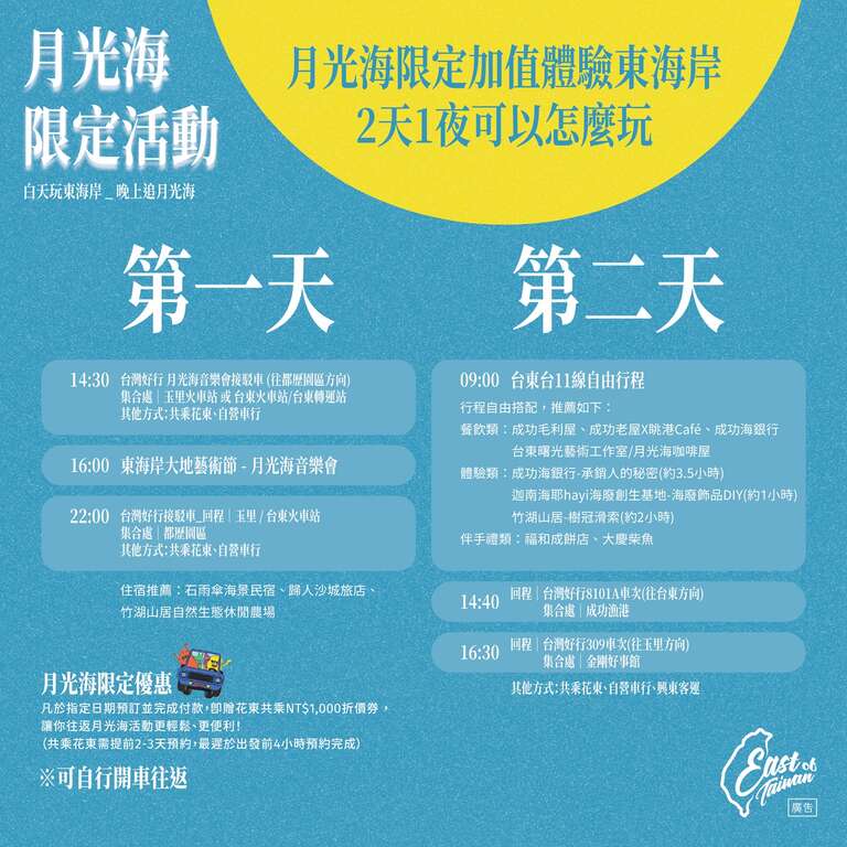 2天1夜建議行程