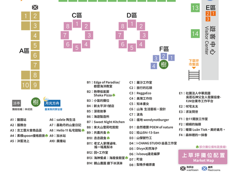 八月場次市集場地配置